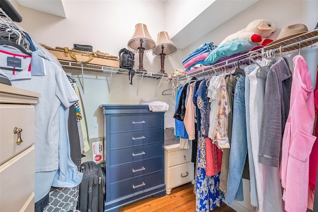 spacious closet with light wood-type flooring