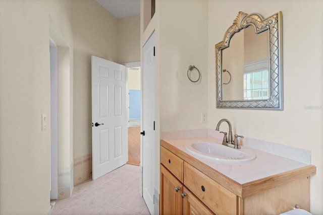 bathroom featuring vanity and tile patterned floors