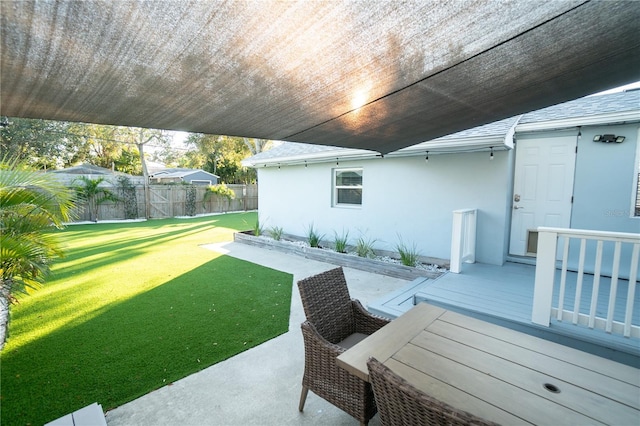 view of patio featuring a wooden deck