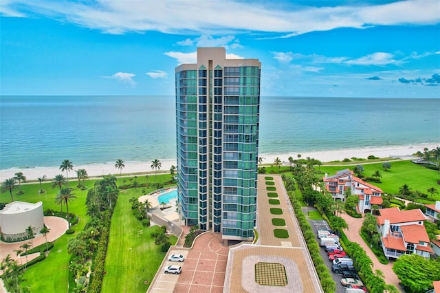 view of water feature with a view of the beach