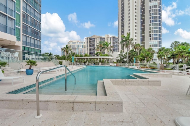 view of pool with a patio