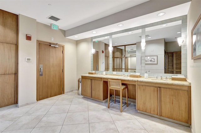 bathroom featuring vanity and tile patterned floors