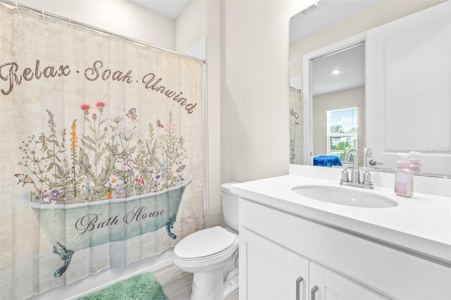 bathroom with toilet and vanity