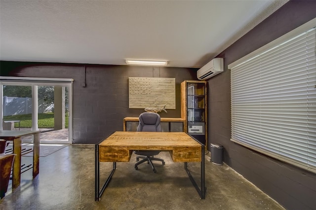 home office with a wall unit AC