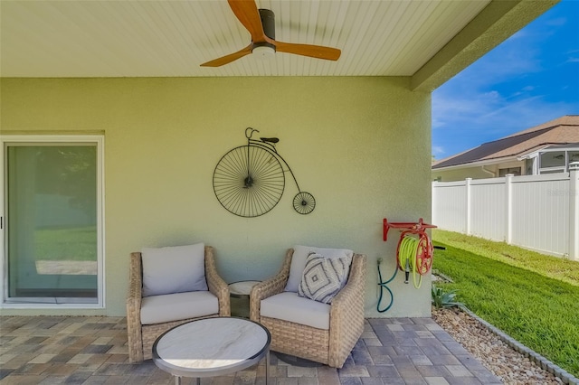 view of patio / terrace with ceiling fan