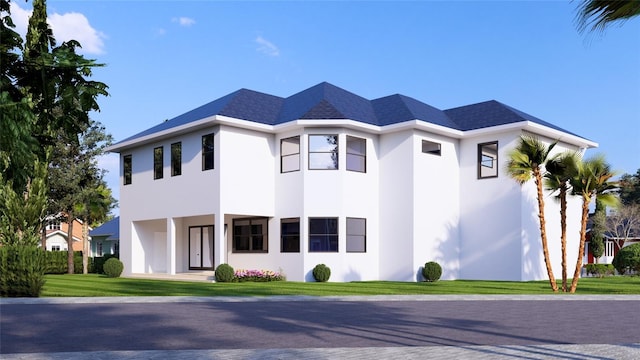 view of front facade featuring a front lawn