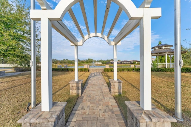 view of patio / terrace featuring a gazebo