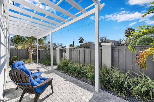 view of patio with a pergola