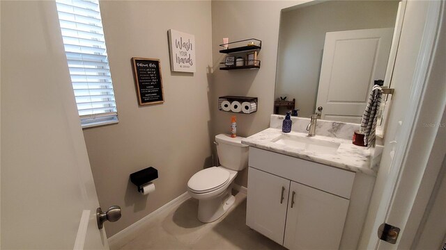 bathroom with toilet and vanity