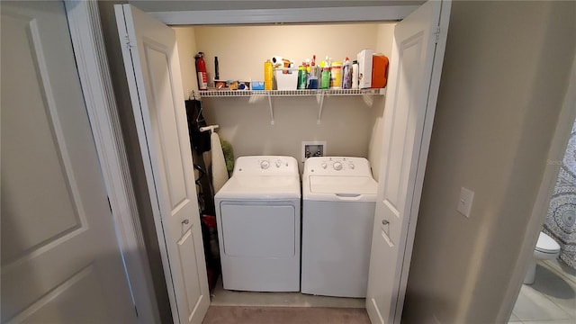 laundry area featuring washer and dryer