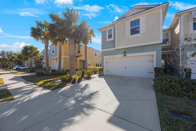 front of property featuring a garage