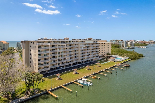 19451 Gulf Blvd Unit 204, Indian Shores, FL 33785 - birds eye view of property featuring a water view