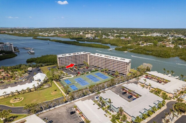 19451 Gulf Blvd Unit 204, Indian Shores, FL 33785 - birds eye view of property with a water view