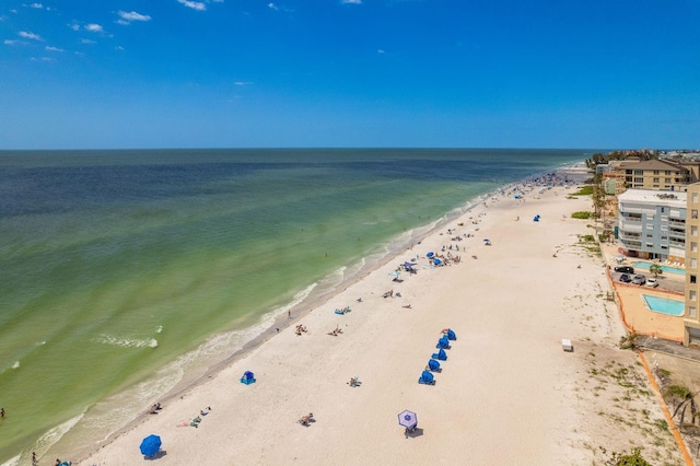 19451 Gulf Blvd Unit 204, Indian Shores, FL 33785 - bird's eye view with a beach view and a water view