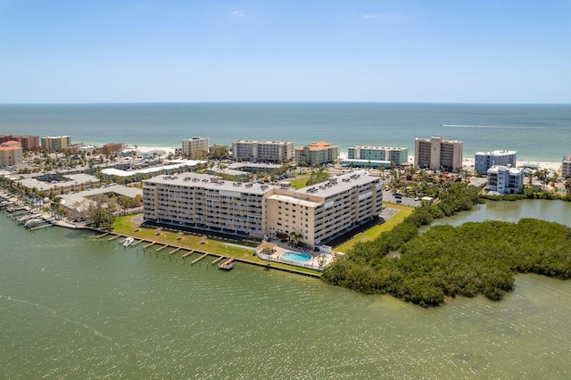 19451 Gulf Blvd Unit 204, Indian Shores, FL 33785 - birds eye view of property with a city view and a water view