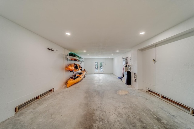 basement with french doors