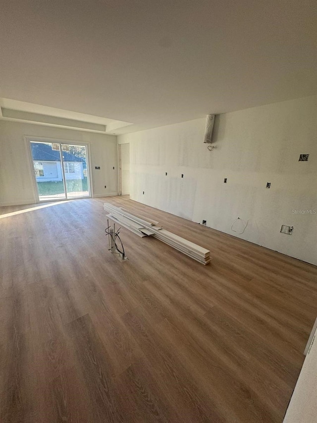 empty room featuring dark hardwood / wood-style floors