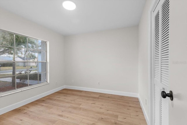 unfurnished bedroom featuring light hardwood / wood-style flooring