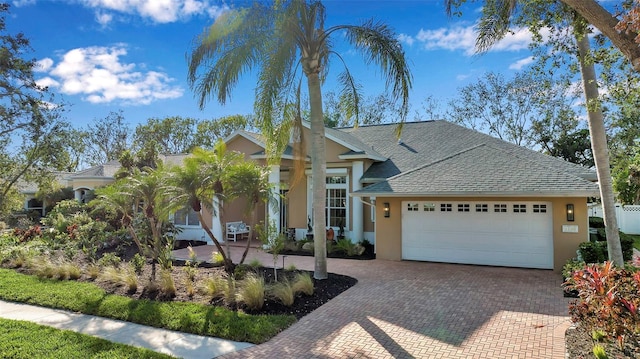 view of front facade with a garage