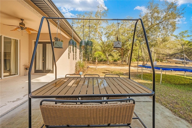 view of patio / terrace featuring a trampoline