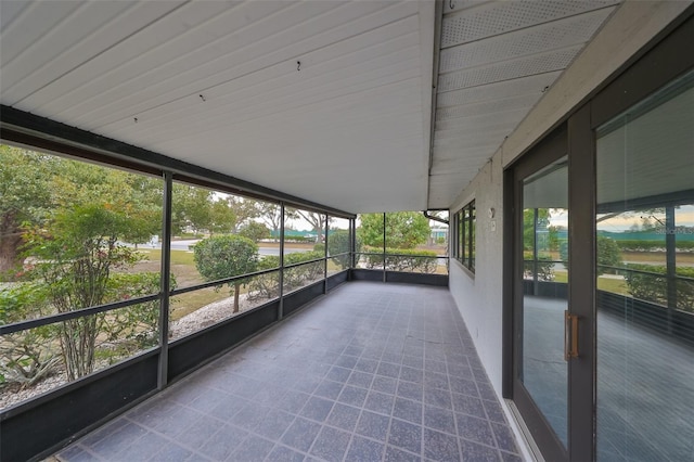 view of unfurnished sunroom