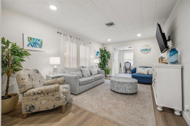 living room featuring hardwood / wood-style flooring