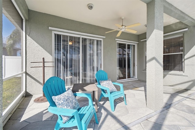 view of patio / terrace with ceiling fan