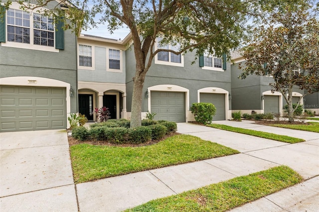 view of property with a garage