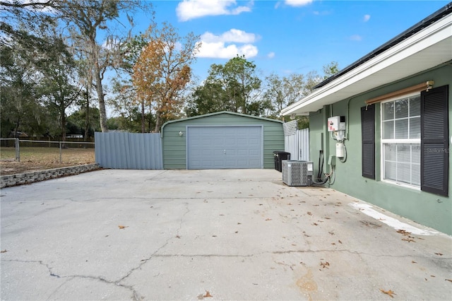 garage with cooling unit