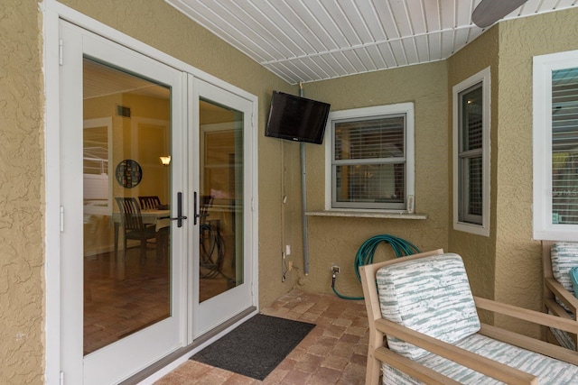 sunroom / solarium with french doors