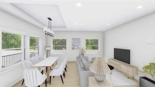 dining area featuring light hardwood / wood-style flooring