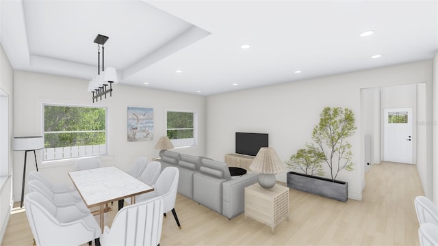 living room featuring light wood-type flooring