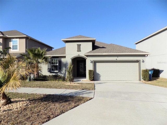 view of front of house with a garage