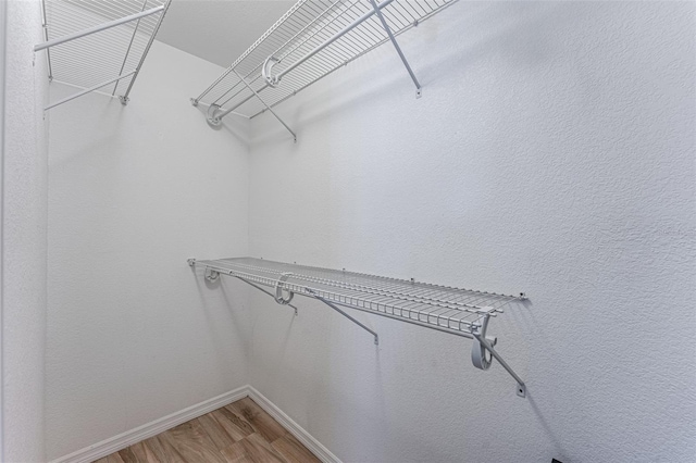 spacious closet featuring hardwood / wood-style flooring