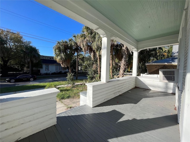 wooden deck with a porch