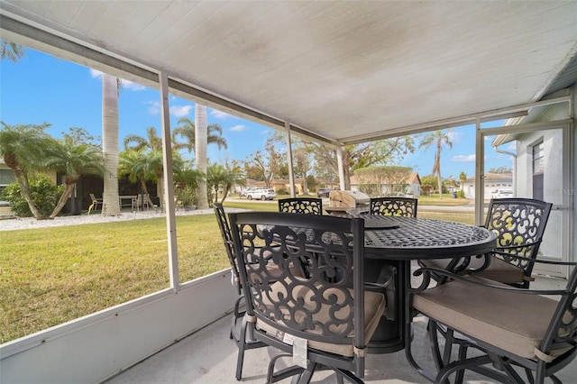 view of sunroom