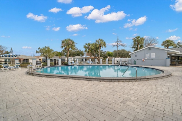 view of pool featuring a patio