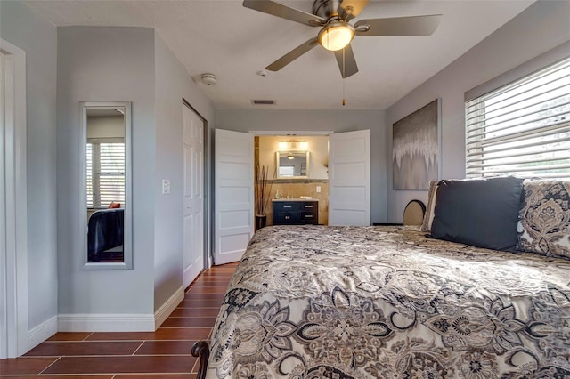 bedroom with ceiling fan