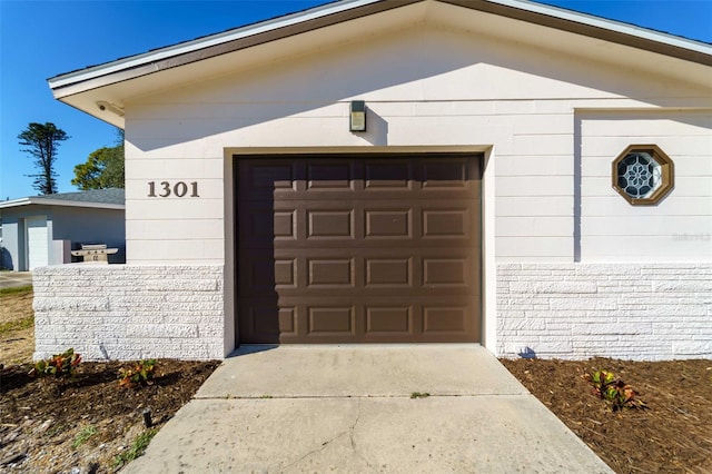 view of garage