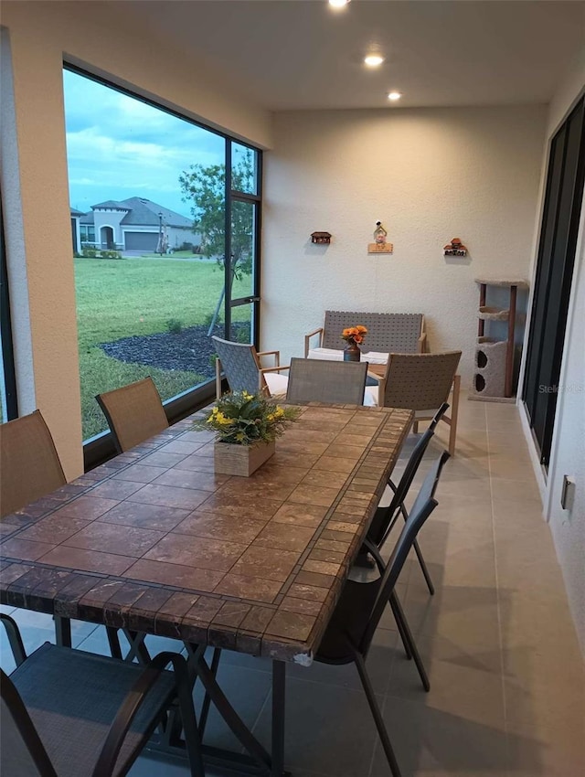 view of tiled dining space