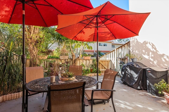 view of patio / terrace featuring grilling area