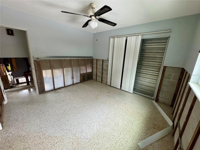 unfurnished bedroom with ceiling fan