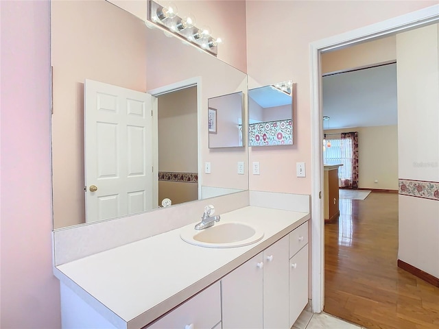 bathroom featuring vanity and tile patterned floors