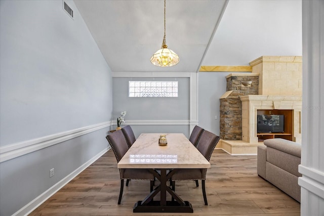 dining room with hardwood / wood-style floors