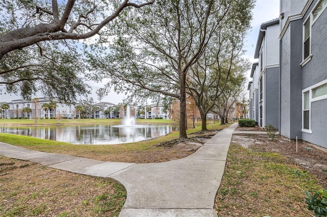 view of property's community featuring a water view