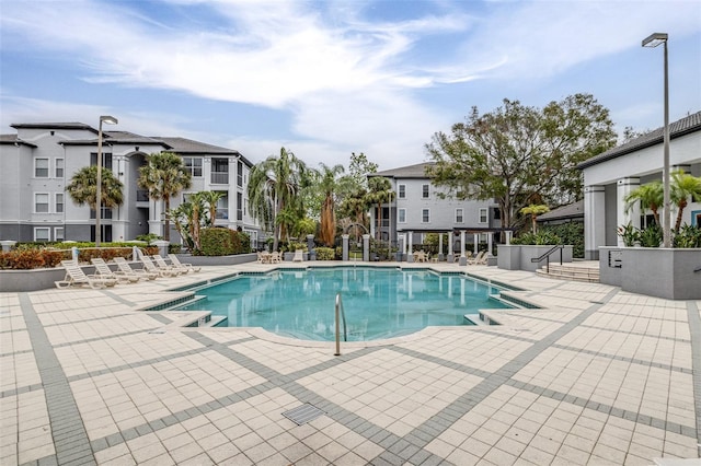 view of pool with a patio area