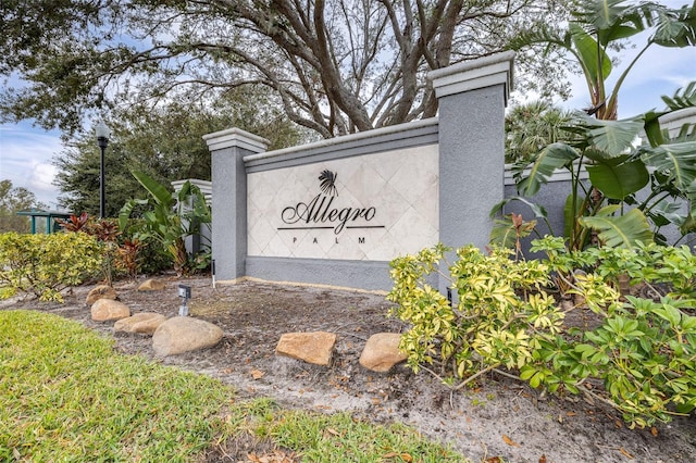 view of community sign