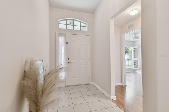 view of tiled entrance foyer