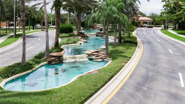 view of community featuring a gazebo and a yard