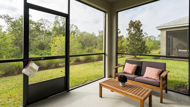 view of sunroom